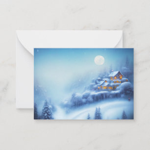Carte De Correspondance Snowy merveilleux maison budget mini Noël