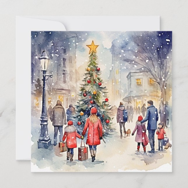 Carte De Correspondance "Soirée silencieuse : Faire place à Noël" (Devant)