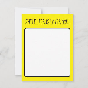 Carte De Correspondance Sourire, Jésus vous aime Jaune Soleil Heureux