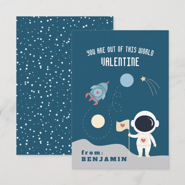 Carte De Correspondance Space Valentine (Devant / Derrière)