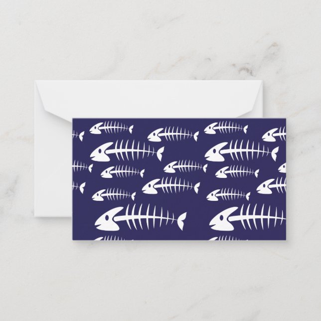 Carte De Correspondance Squelette de poisson mort Os blancs Humour de pêch (Devant)