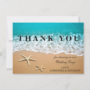 Carte De Correspondance Starfish Destination Beach Mariage Merci Note