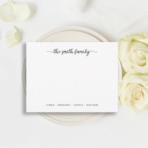 Carte De Correspondance Stationery de la famille de script moderne