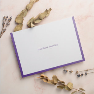 Carte De Correspondance Stationery moderne tendance violet violet frontièr