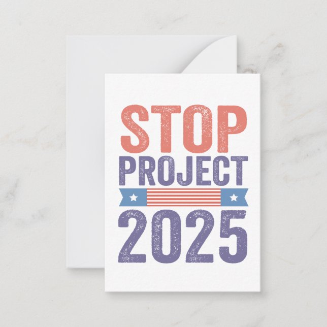 Carte De Correspondance Stop Project 2025 Trump American Patroitic (Devant)