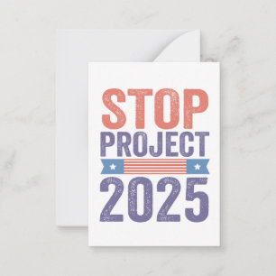 Carte De Correspondance Stop Project 2025 Trump American Patroitic