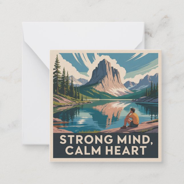 Carte De Correspondance Strong Mind, Calm Heart (Devant)