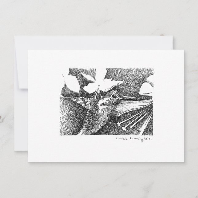 Carte De Correspondance Stylo à oiseaux et encre (Devant)