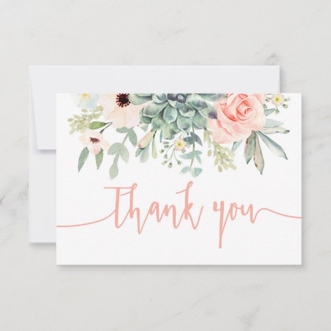 Carte De Correspondance Succulents, pêche corail merci (Devant)
