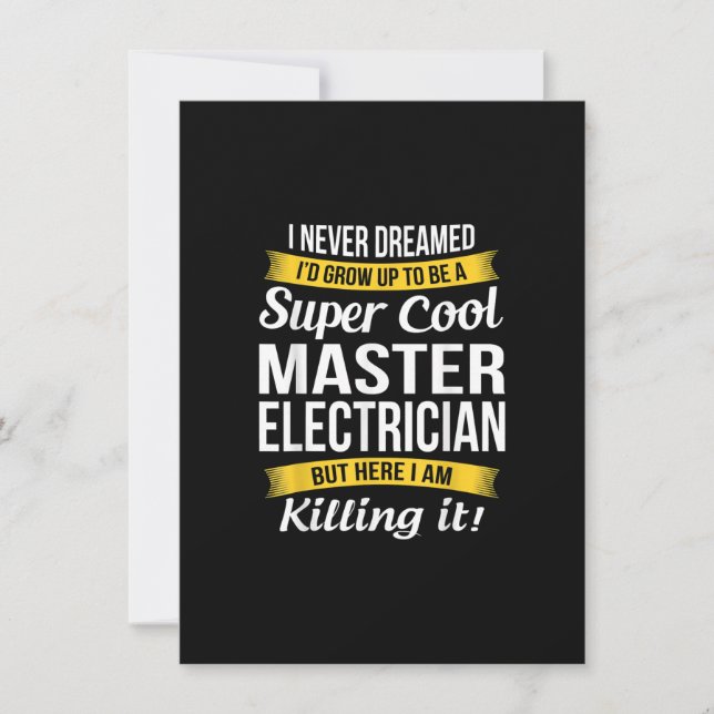 Carte De Correspondance Super Cool Master Electrician Funny Cadeau (Devant)