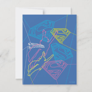 Carte De Correspondance Supergirl et logo en couleurs