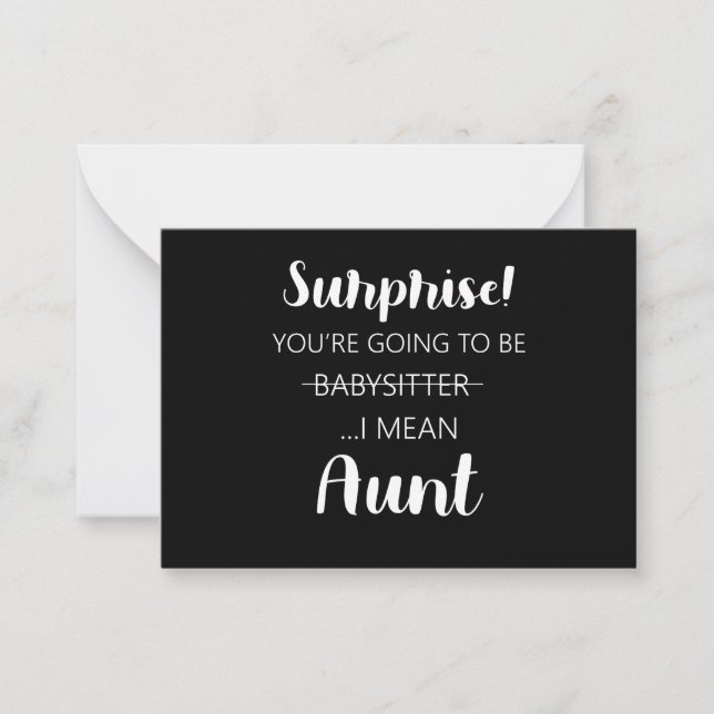Carte De Correspondance Surprise Vous Allez Être La Tante Babysitter (Devant)