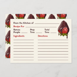 Carte De Correspondance Sweet Chocolate Dipped Strawberry Cute Recipe