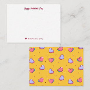 Carte De Correspondance Sweet Heart Love Motif Jaune Saint-Valentin