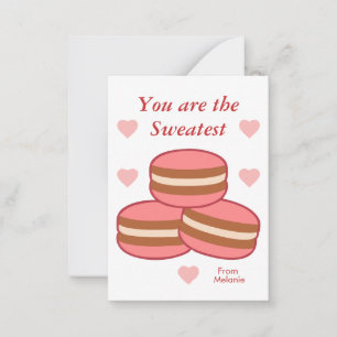 Carte De Correspondance Sweet Macarons Kids Classroom Valentine Note Card