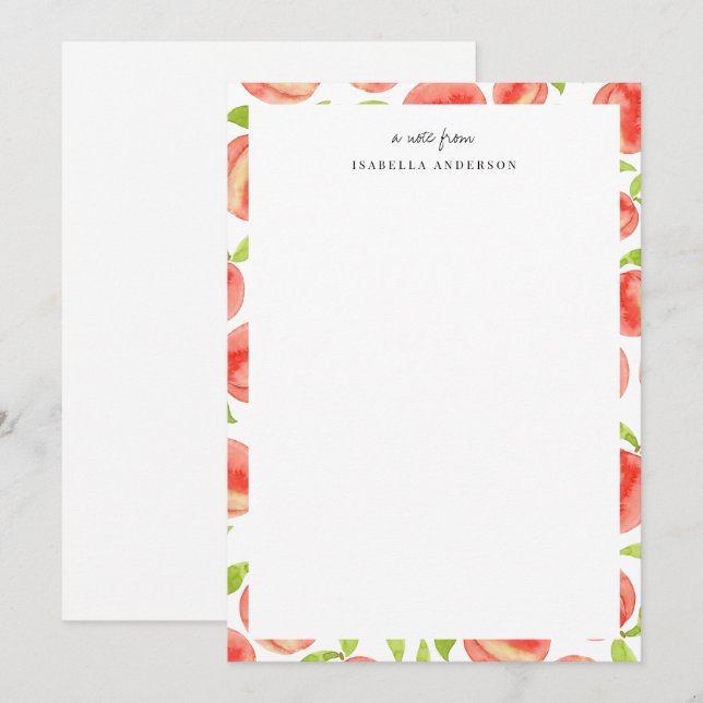 Carte De Correspondance Sweet Peach Motif Personnalisé (Devant / Derrière)