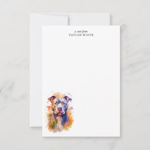 Carte De Correspondance Sweet Pit Bull Chien Merci personnalisable