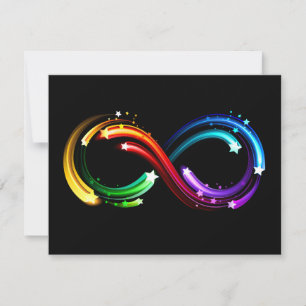Carte De Correspondance Symbole de l'infini de comètes arc-en-ciel