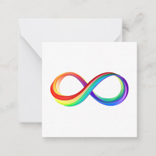 Carte De Correspondance Symbole d'infinité arc-en-ciel stratifié