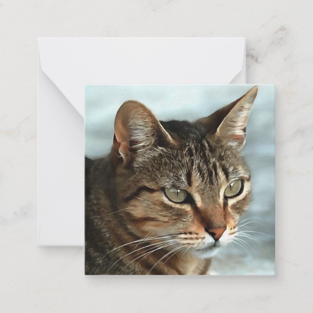 Carte De Correspondance Tabby Cat étonnant FermerPortrait Artistique (Devant)