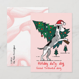 Carte De Correspondance Tâche des fêtes de Noël : chien. Version Grand Dan