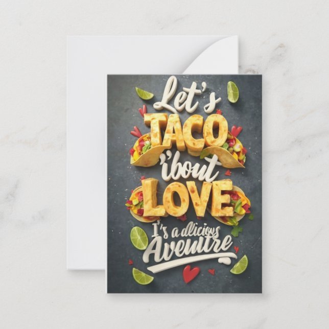 Carte De Correspondance Taco 'Bout Love - Une aventure délicieuse (Devant)