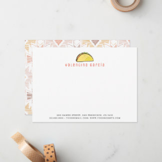 Carte De Correspondance Taco Propre & Moderne Personnalisé