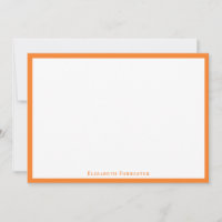 Tangerine Orange Simple Minimaliste Bordure Note