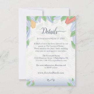 Carte De Correspondance Tarjeta Pequeña Wedding Details - Vectorial Tulip
