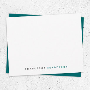 Carte De Correspondance Teal Green Trendy Minimum Simple