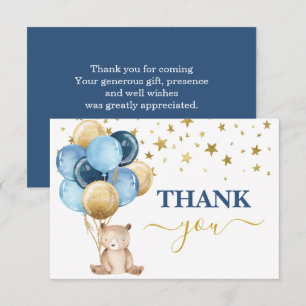 Carte De Correspondance Teddy Bear Boy merci