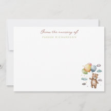 Teddy Ours & Ballons Nursery Green Merci