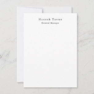 Carte De Correspondance Tendance Noir & Blanc Créatif Moderne