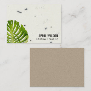 CARTE DE CORRESPONDANCE TERRAZZO WATERCOLOR VERT MONSTERA FEUILLES FOLIER