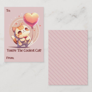 Carte De Correspondance T'es le chat le plus cool pour la Saint-Valentin