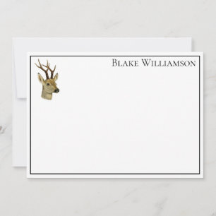 Carte De Correspondance Tête de cerf avec petits colliers #1
