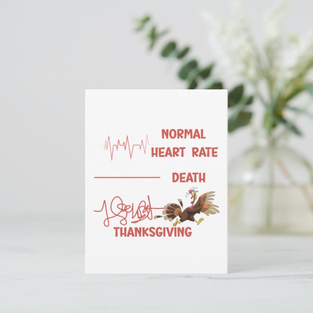 Carte De Correspondance Texte drôle de dinde de Thanksgiving. (Debout devant)
