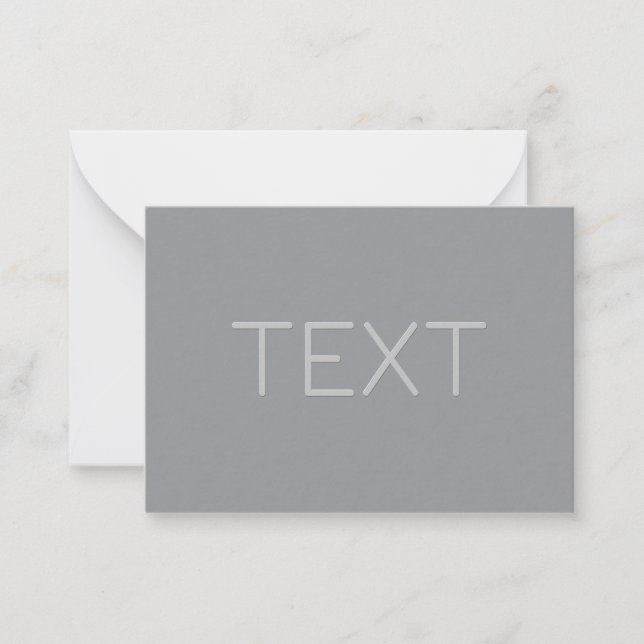 Carte De Correspondance Texte simple à 3 dimensions | Gray (Devant)