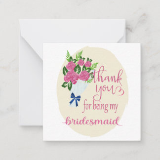 Carte De Correspondance Thank you Bridesmaid