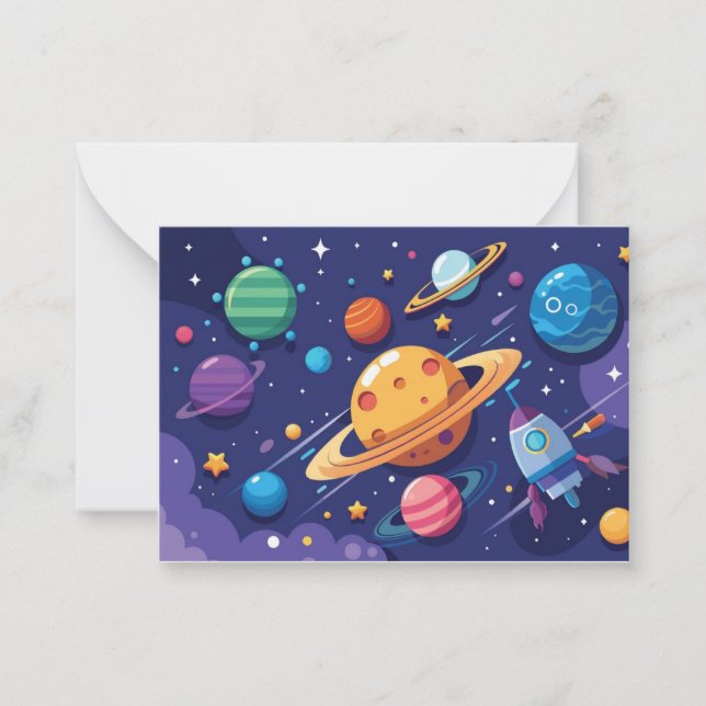 Carte De Correspondance Thème de l'espace et des planètes (Devant)