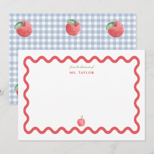 Carte De Correspondance Thème de pomme rouge aquarelle personnalisé pour e