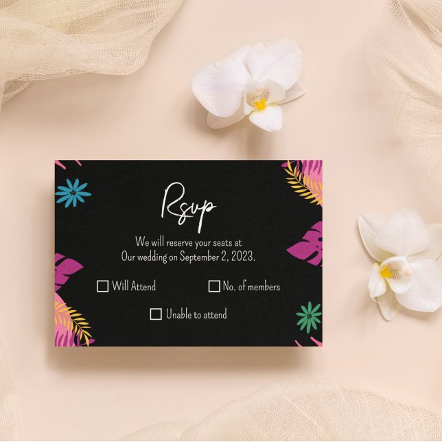 Carte De Correspondance Thème noir RSVP (Créateur téléchargé)