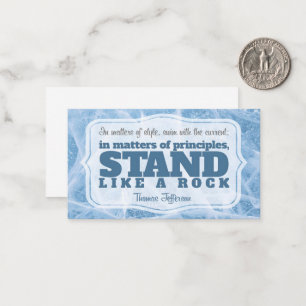 Carte De Correspondance Thomas Jefferson Citation Inspirationnelle "Princi