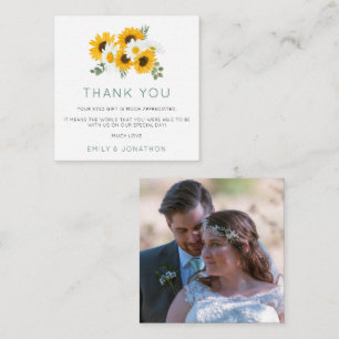 Carte De Correspondance TINY MINI TAILLE Tournesols Photo Mariage Merci