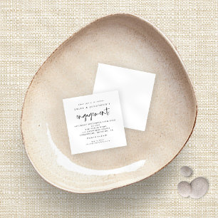 Carte De Correspondance TINY  Simple Script Black White Fiançailles Invita