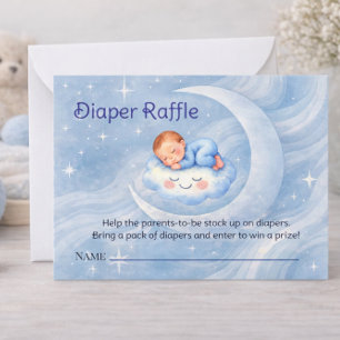 Carte De Correspondance Tirage au sort de couches pour Baby Shower Céleste