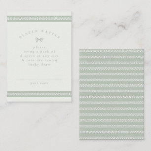 Carte De Correspondance Tirage de couche bébé en vert sauge à motif chevro