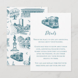 Carte De Correspondance Toile de Boston (Éd. Anniversaire) Bleu/Blanc