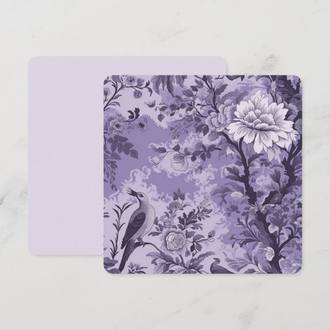 Carte De Correspondance Toile violette de Fleur (Devant / Derrière)
