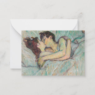 Carte De Correspondance Toulouse-Lautrec - Au lit : Le baiser